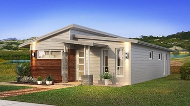 The Adair with Skillion Home Design with Front Garden | Modular Homes Perth WA 