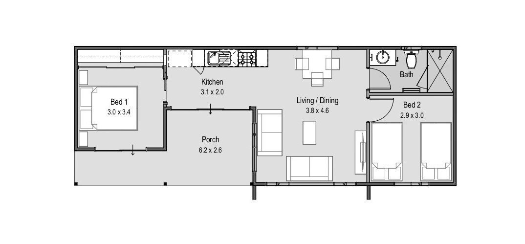 The Hut floor plan